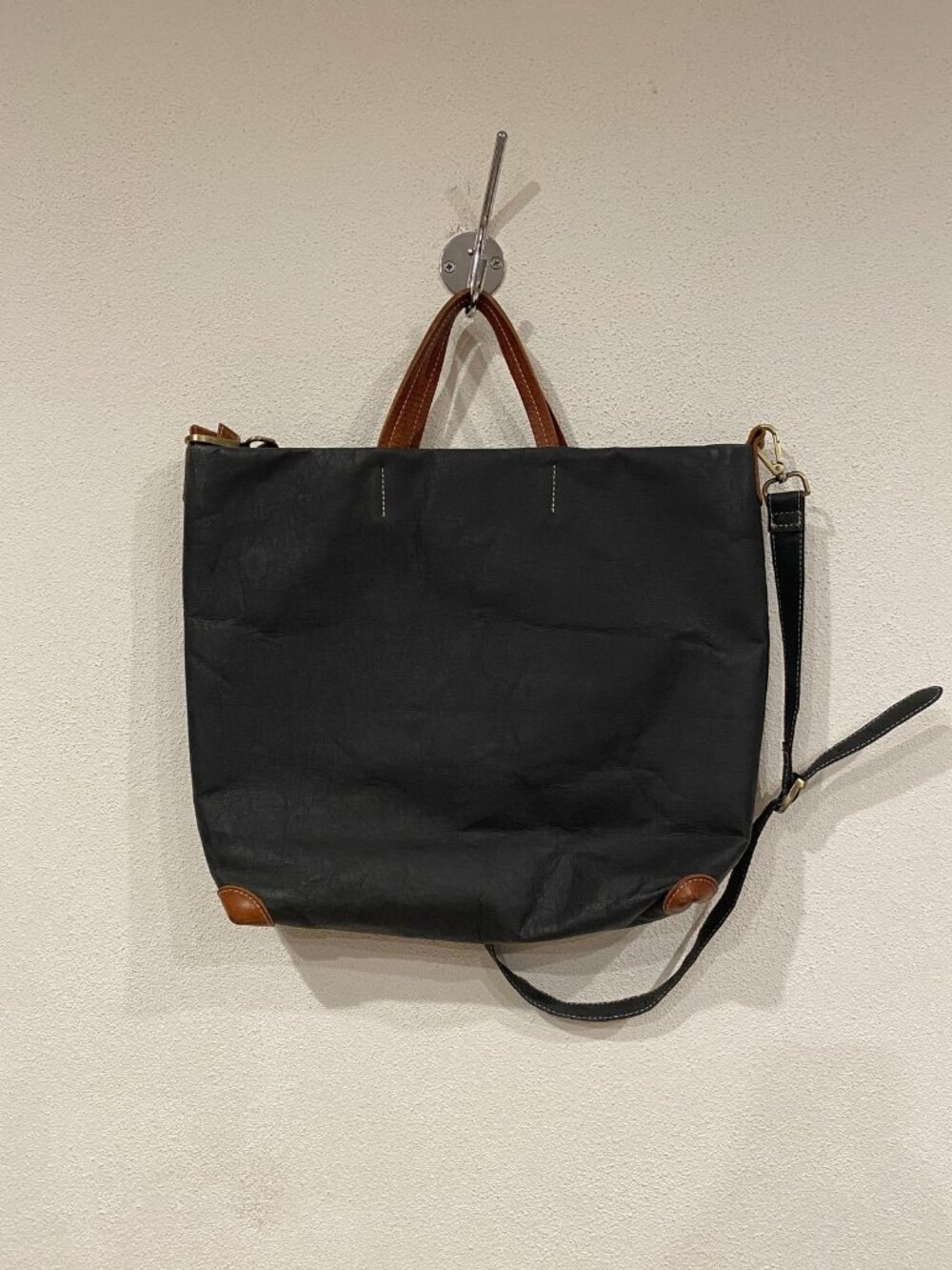 UASHMAMA Alle Tote Bag Womens Large Black Washable Paper Leather Crossbody Purse